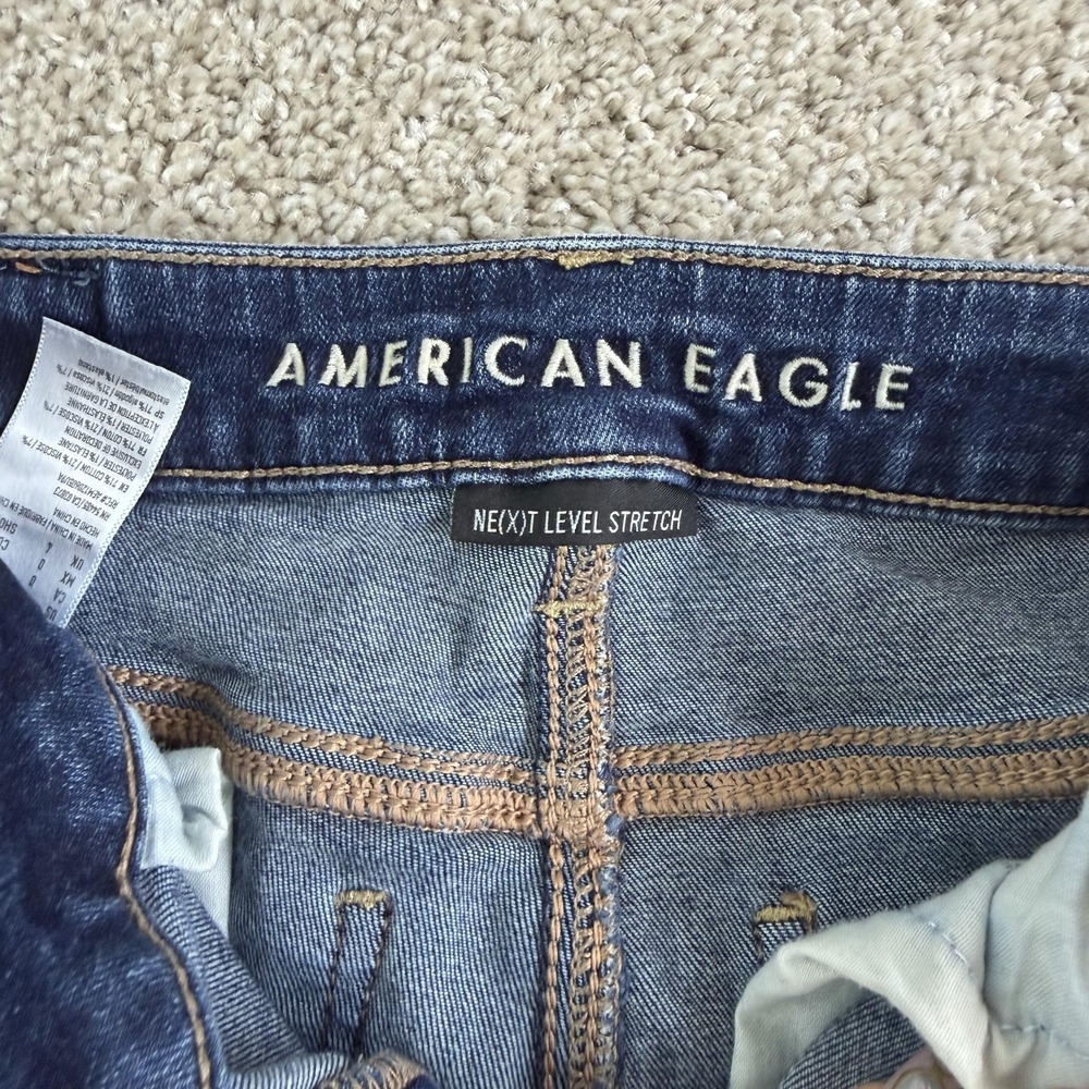 American Eagle Outfitters Hi-Rise Jegging Jeans Womens 0 Short Distressed Blue - Picture 2 of 9